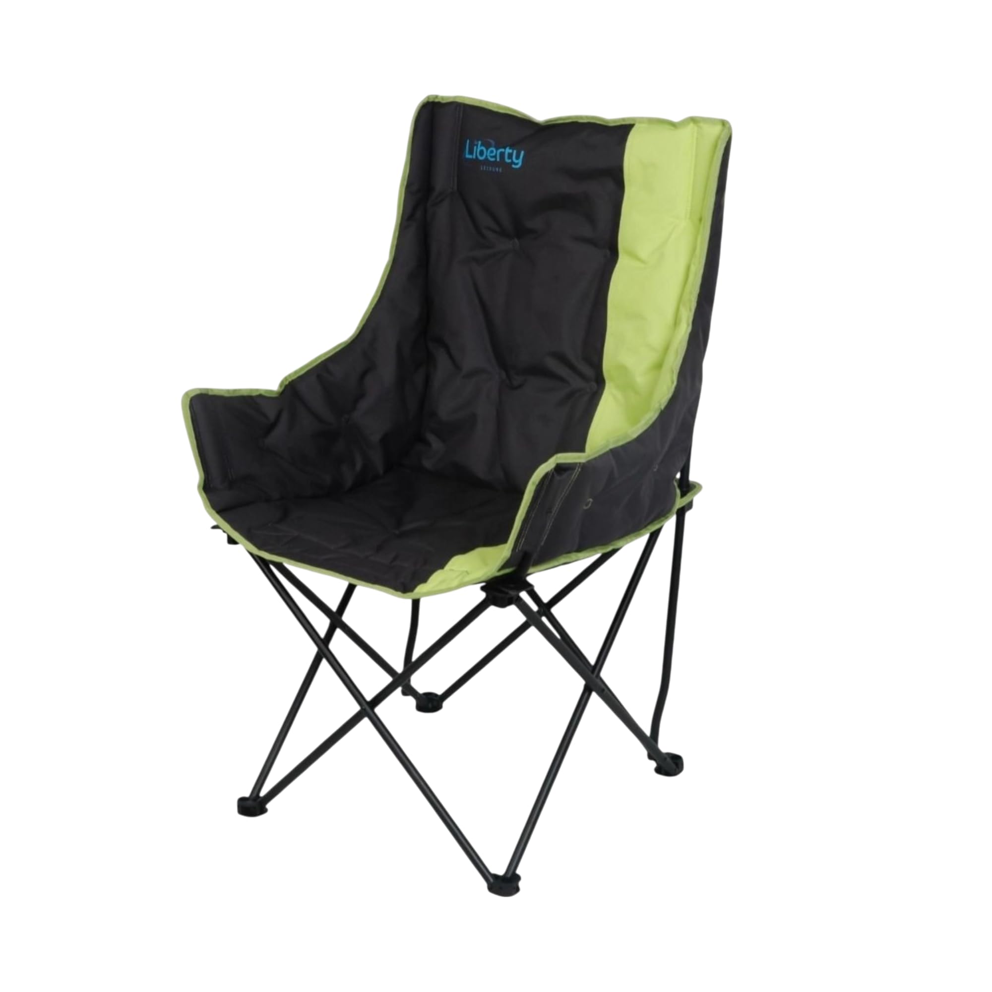 Liberty Leisure Outdoors Comfort Camping Chair – Foldable Padded Outdoor Chair with Carry Bag – Lightweight Portable Fishing, Garden & Festival Chair (Lime)