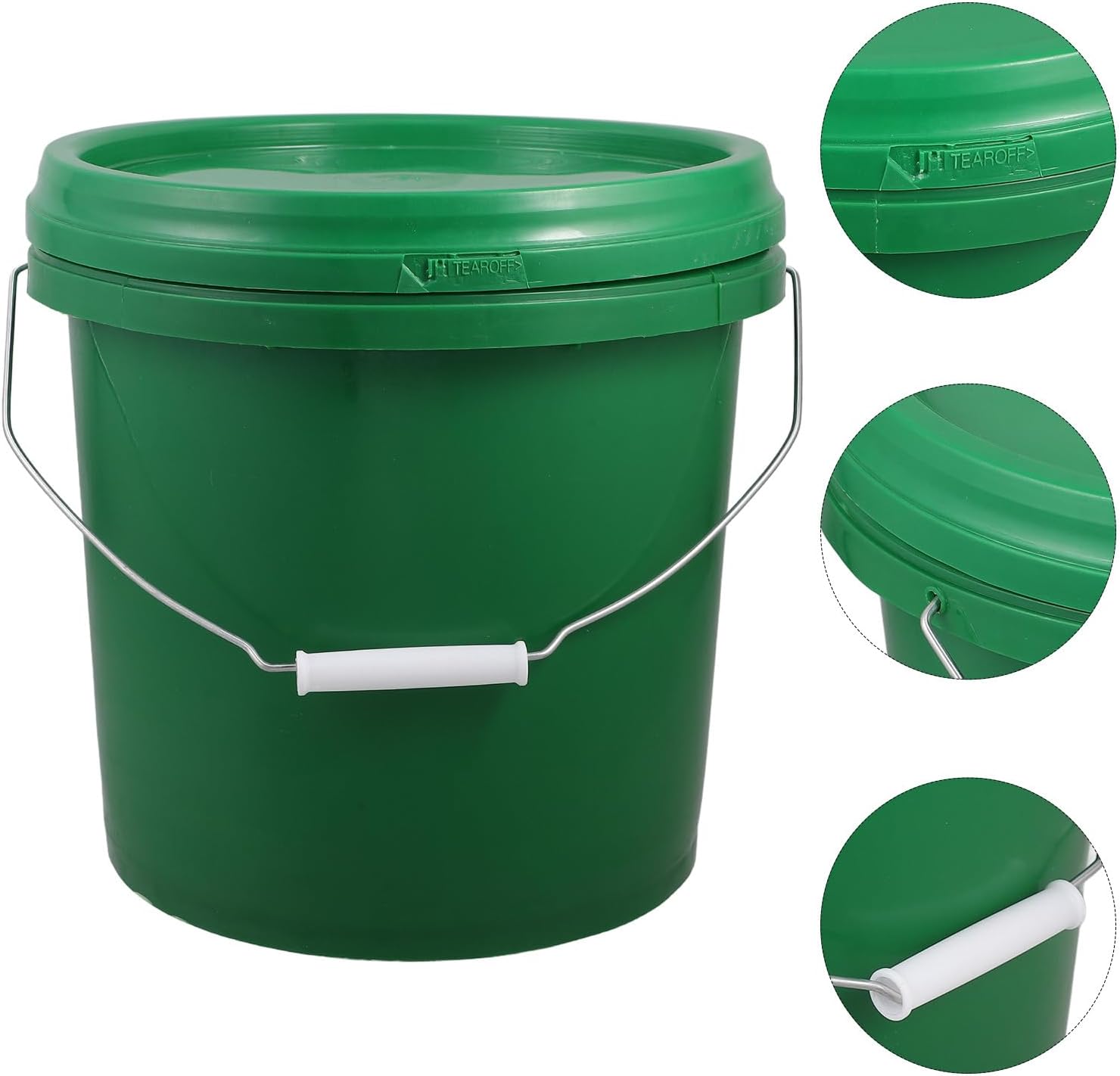 FRCOLOR 10l Food Grade Plastic Bucket with Handle and Airtight Lid, Storage Container for Fermentation, Wine Making, and Outdoor Water Use
