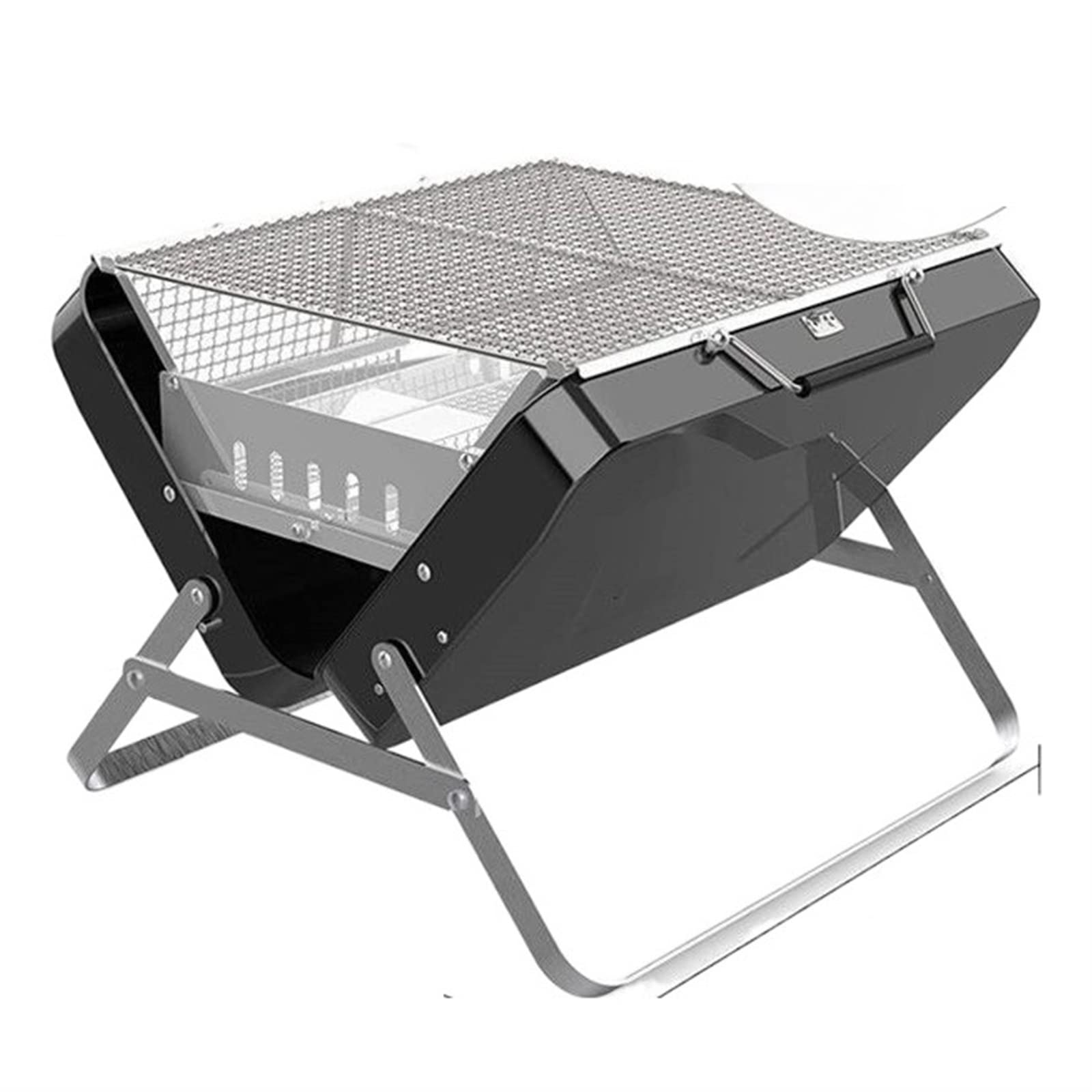 FHRKA Charcoal Grills, Small Household Charcoal Barbecue Rack Portable Folding Barbecue Kebabs Stove Outdoor Stainless Steel Portable Barbecue Stove