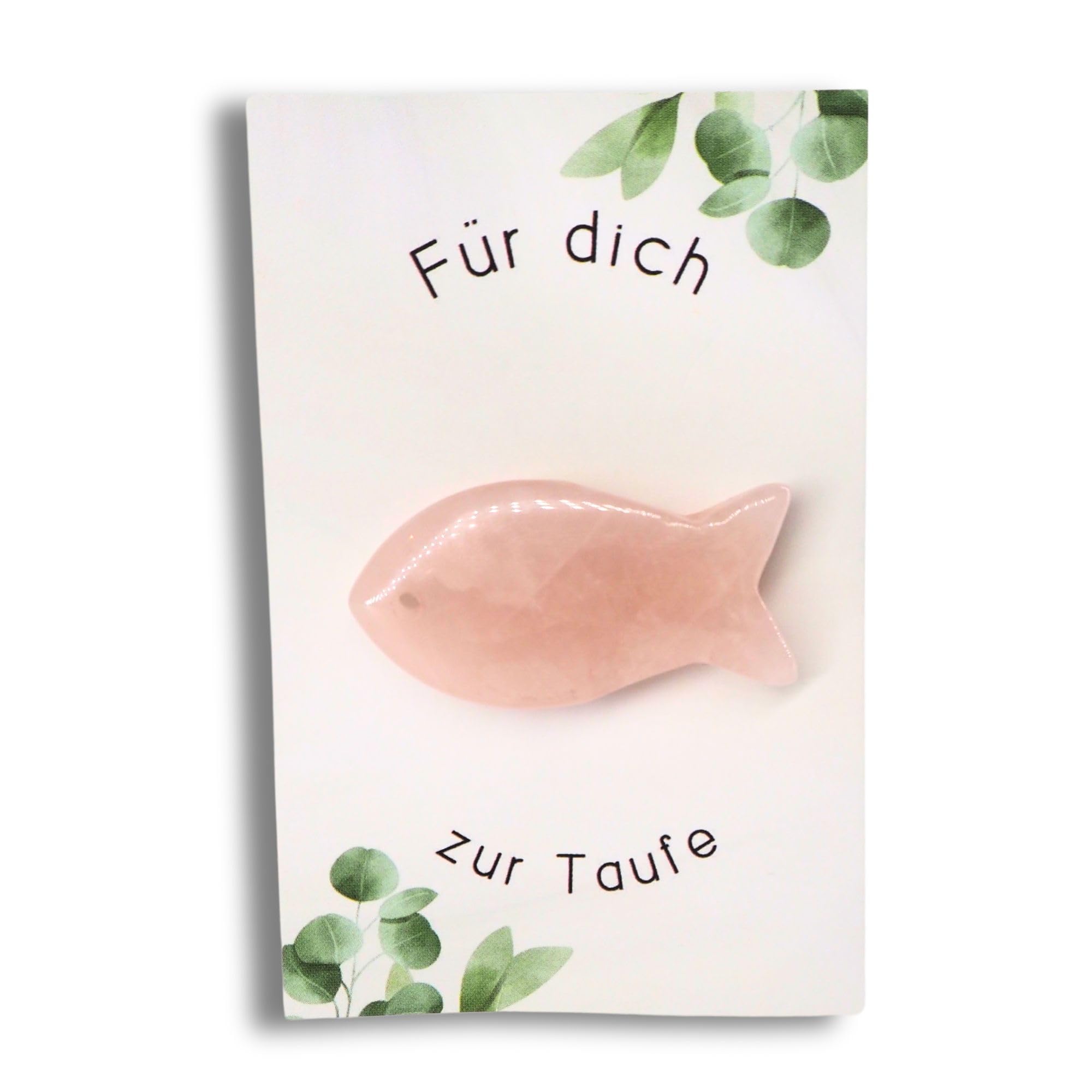 Milaboo® Taufgeschenk – Rosenquarz Edelstein -Fisch 3-4 cm als Glücksbringer zur Taufe (Taufe)