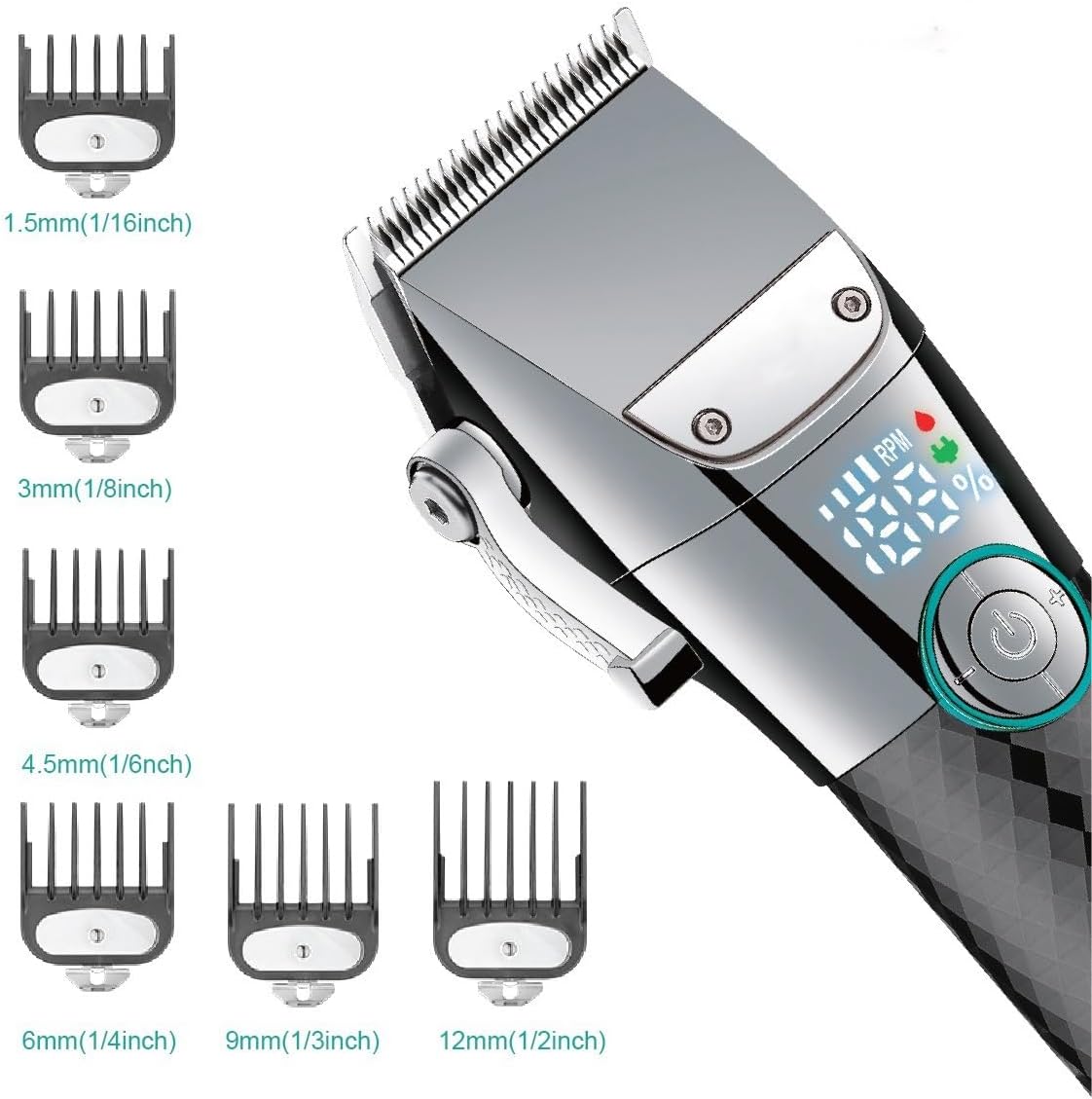 Electric Hair Rs for Men Waterproof Trimmer Professional Cutting Machine Rechargeable Barber Adjustable(Green)