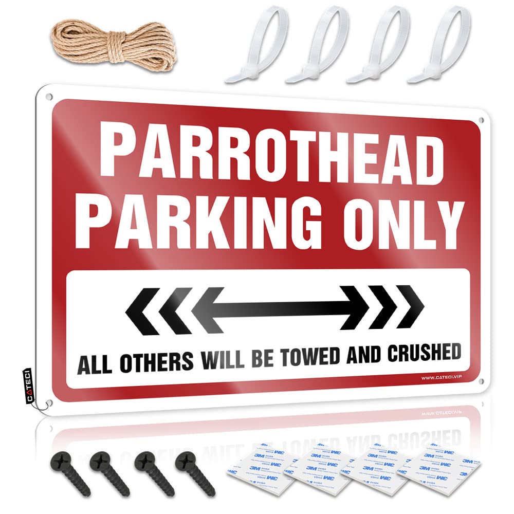 KRAZMURONGD Wood Plaque Hanging Sign Parrothead Parking Only Tin Sign Vintage Decor Room Stuff(20X30CM)