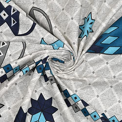 Image of BLOCKS OF INDIA 200TC Diwan Set Cotton 8 Piece | Deewan Printed Bedsheet Sets for Living Room Hall (Set of 8 Piece, 1-Bed Sheet | 2-Bolster Cover | 5-Cushion Cover (Color 1)