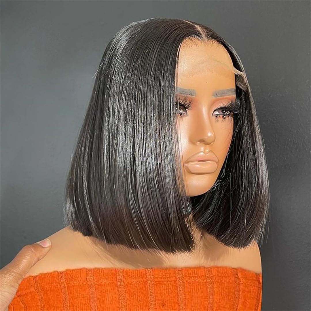 Perruque Bob wig 13x4 lace frontale de 12 pouces densité supérieure pour un carré parfait - 6