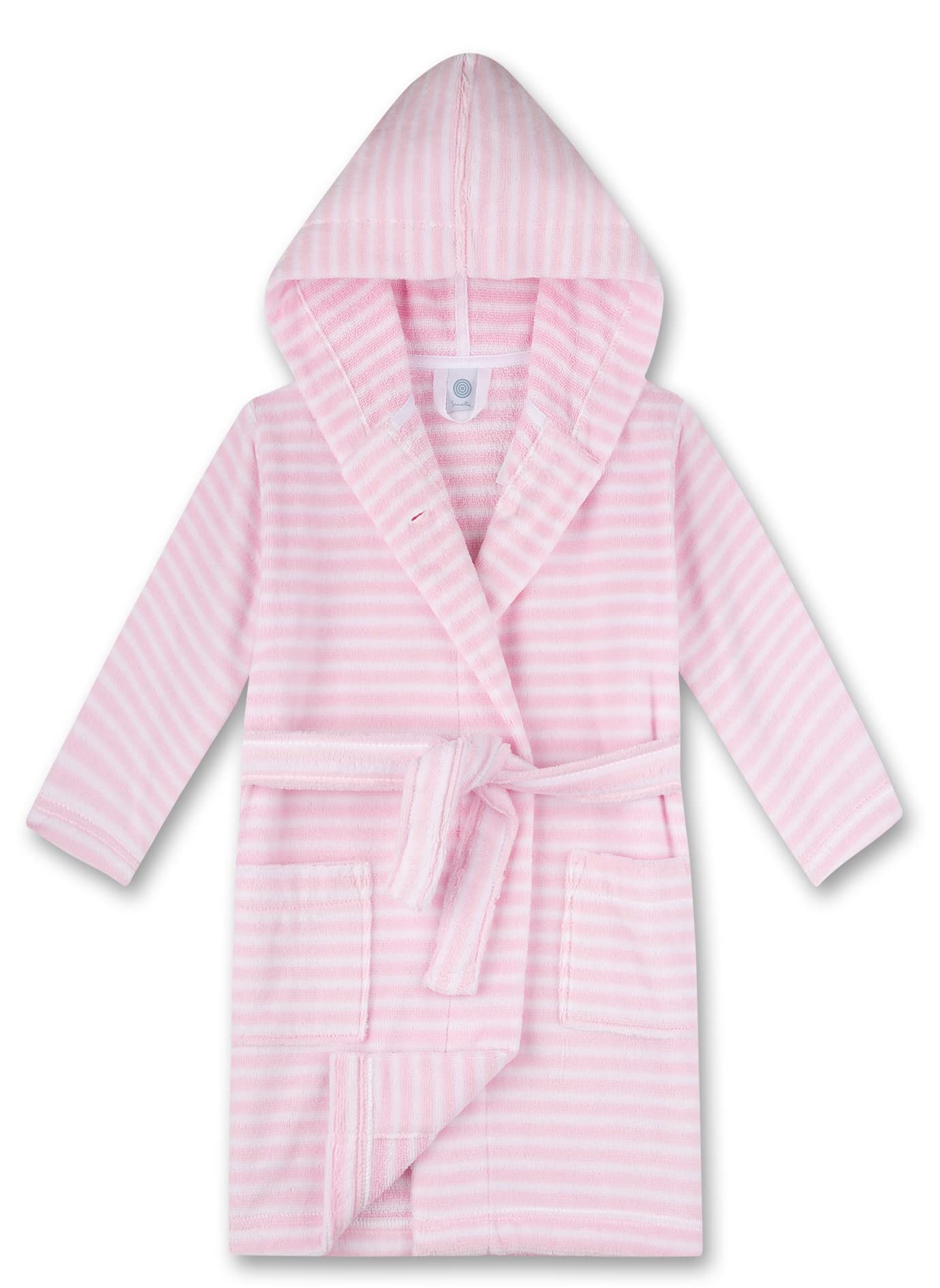 Sanetta Mädchen-Bademantel rosa gestreift | Hochwertiger und kuscheliger Bademantel aus einem Baumwoll-Mix für Mädchen. Bademantel für Mädchen