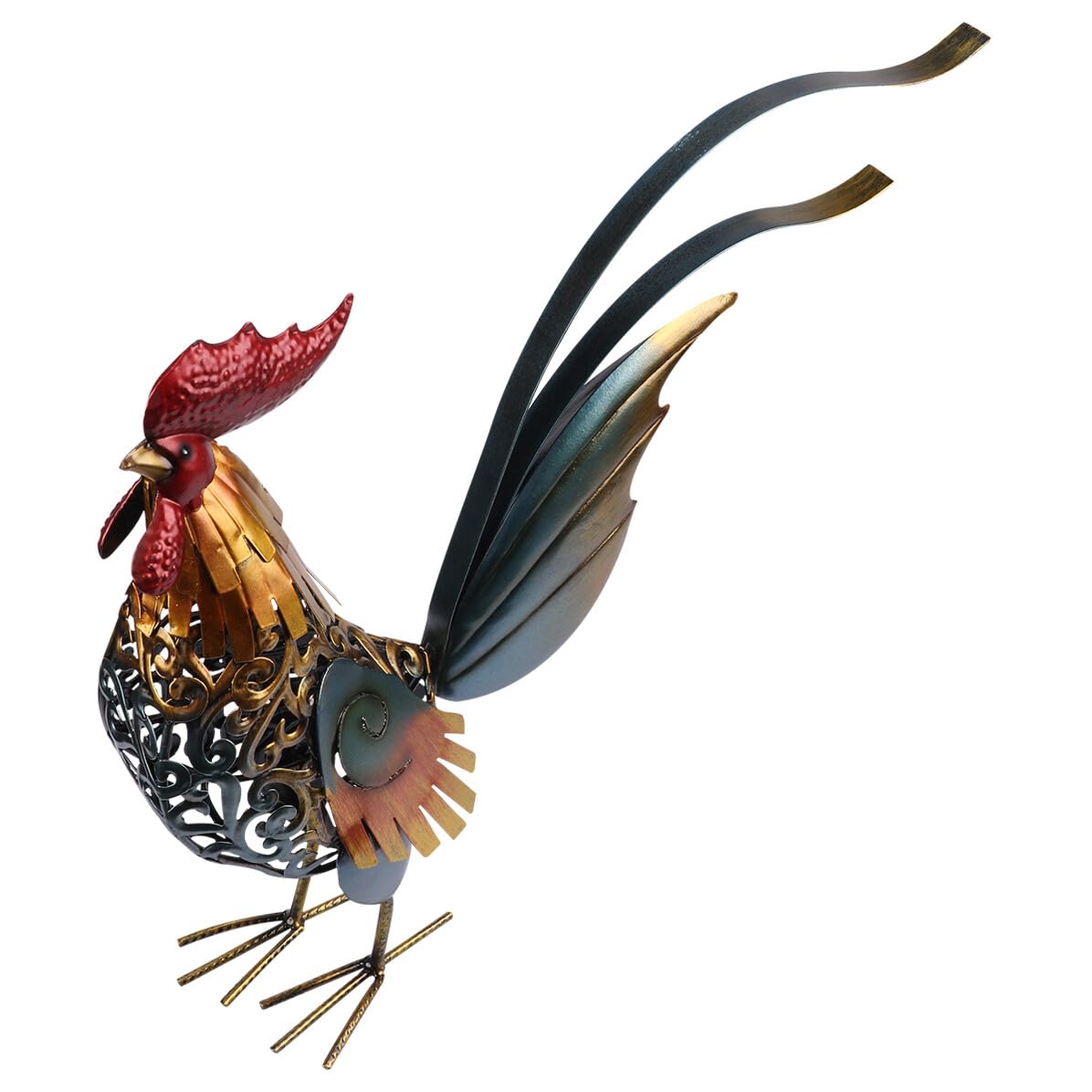 Figurine coq métallique pour rompre la monotonie d'un salon moderne