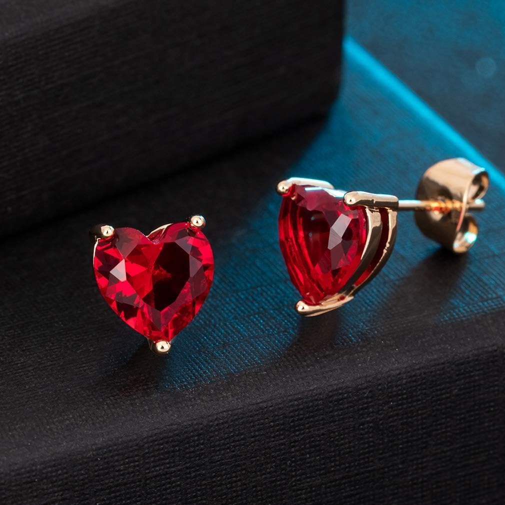 Heart Austrian Crystal Stud Earrings for Women Fashion 925 Sterling Silver Hypoallergenic Jewelry - Image 3