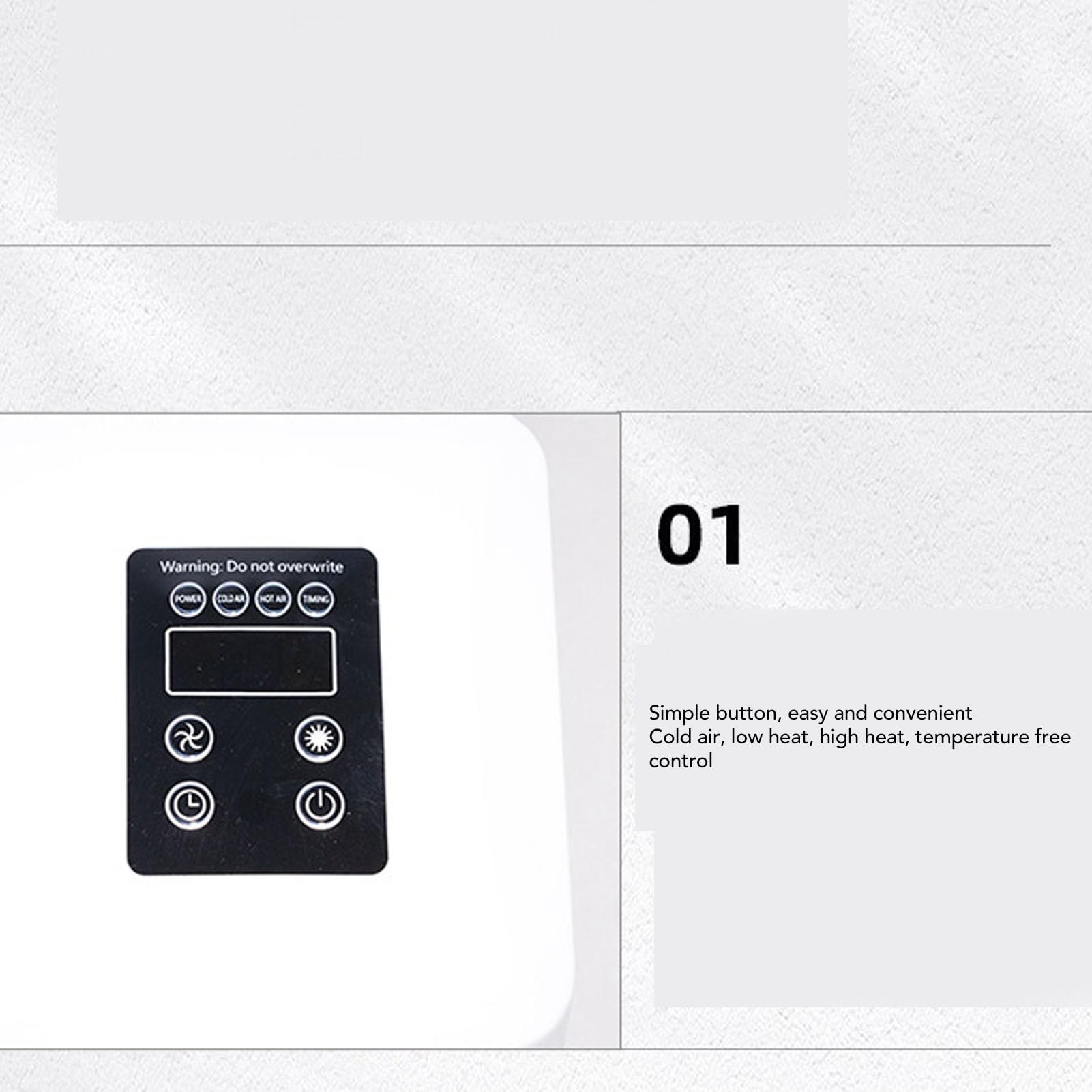 Calentador de Pared Eléctrico, Calentador de Pared ABS de 1500 W, Control Remoto y Toallero para Dormitorio, Baño, Sala de Estar (Enchufe europeo 220V)