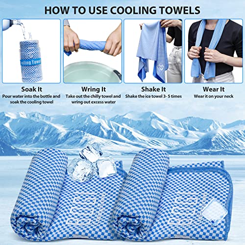 Bogi Cooling Towel, Cooling Towels For Neck And Face-40"X12"-Ice Towel For Instant Cooling, Soft Breathable Chilly Towel, Stay Cool For Yoga, Sport, Gym, Workout, Camping & More Activities (Blue) #TOP4