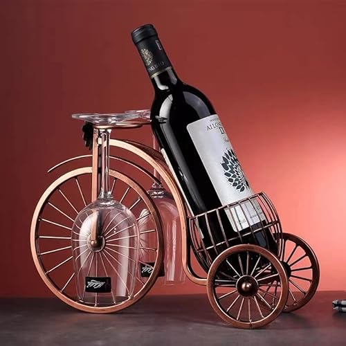 CicodonaGift Single Bike Wine Bottle Holder with Glass holer