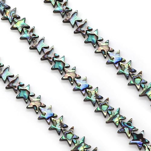 20 cuentas de estrella de abulón de concha de abulón, cuentas sueltas planas de abulón natural, cuentas sueltas para hacer joyas