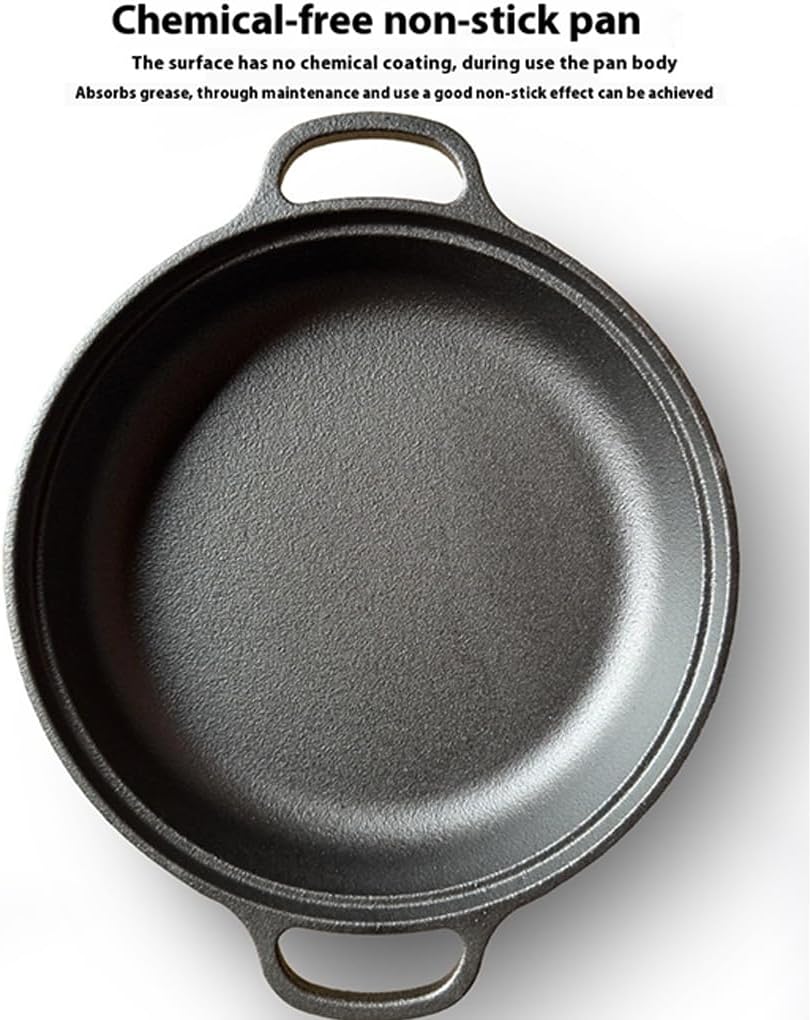 ガラススティック付きキャストパン バーベキュー誘導調理器に底を付ける くっつかずに加熱 調理に必須, 直径25cm