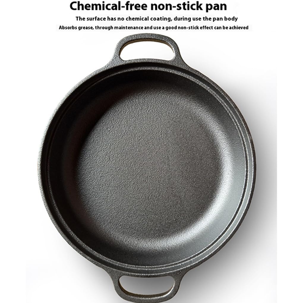 Padella in ghisa antiaderente con coperchio in,Diametro 25cm
