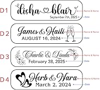 Vista 7 de Personalized Bottle Openers, Wooden Custom Couple's Names & Date Openers for Wedding Gift, Idea Gifts for Wedding (Set of 6)