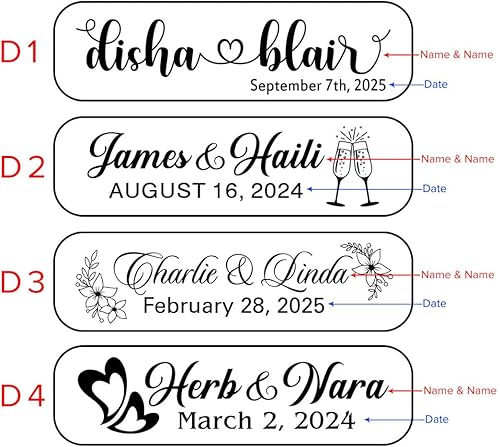 Vista 7 de Personalized Bottle Openers, Wooden Custom Couple's Names & Date Openers for Wedding Gift, Idea Gifts for Wedding (Set of 6)