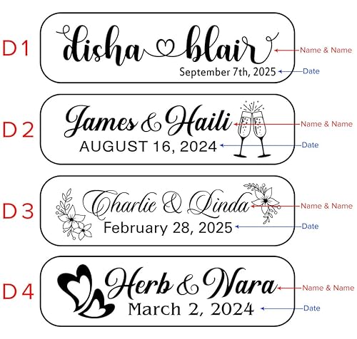 Miniatura 7 de Personalized Bottle Openers, Wooden Custom Couple's Names & Date Openers for Wedding Gift, Idea Gifts for Wedding (Set of 6)