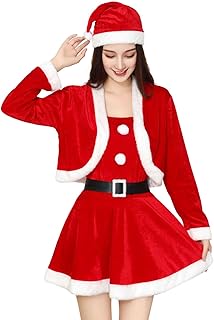 サンタ コスプレ 可愛い レディース 長袖 衣装 3点セット サンタコス クリスマス 仮装 サンタクロース コスチューム セクシー 女性用 演出服 イベント