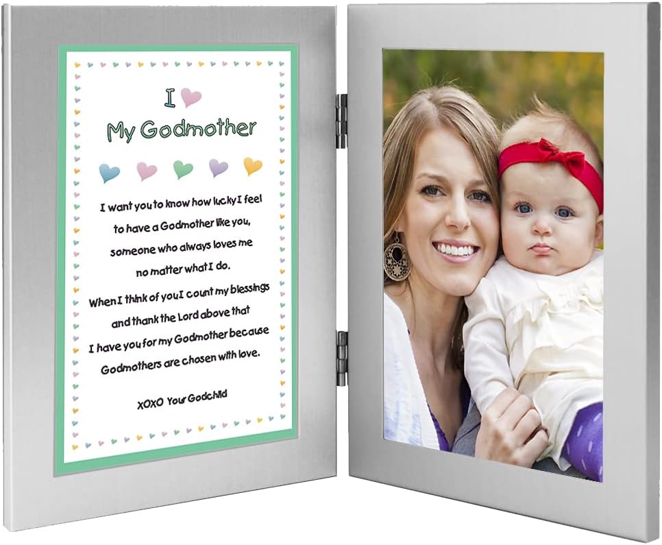 Poetry Gifts Baptism, Birthday or Christmas for Godmother, Add Godchild 4x6 Inch Photo
