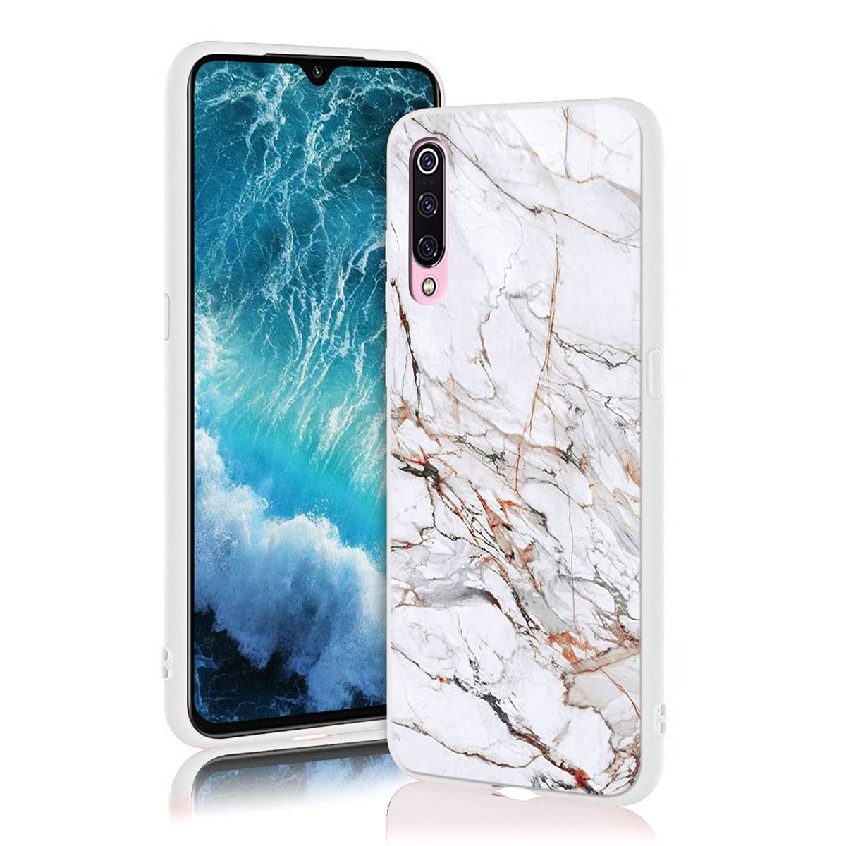 Yoedge Cover Compatible per Xiaomi Redmi Note 8 PRO 6,53, Silicone Morbido con Disegni Ultra Sottile Antishock TPU Gel Antiurto Case Bumper con Protettiva Custodia per Redmi Note 8 PRO, Marmo 4