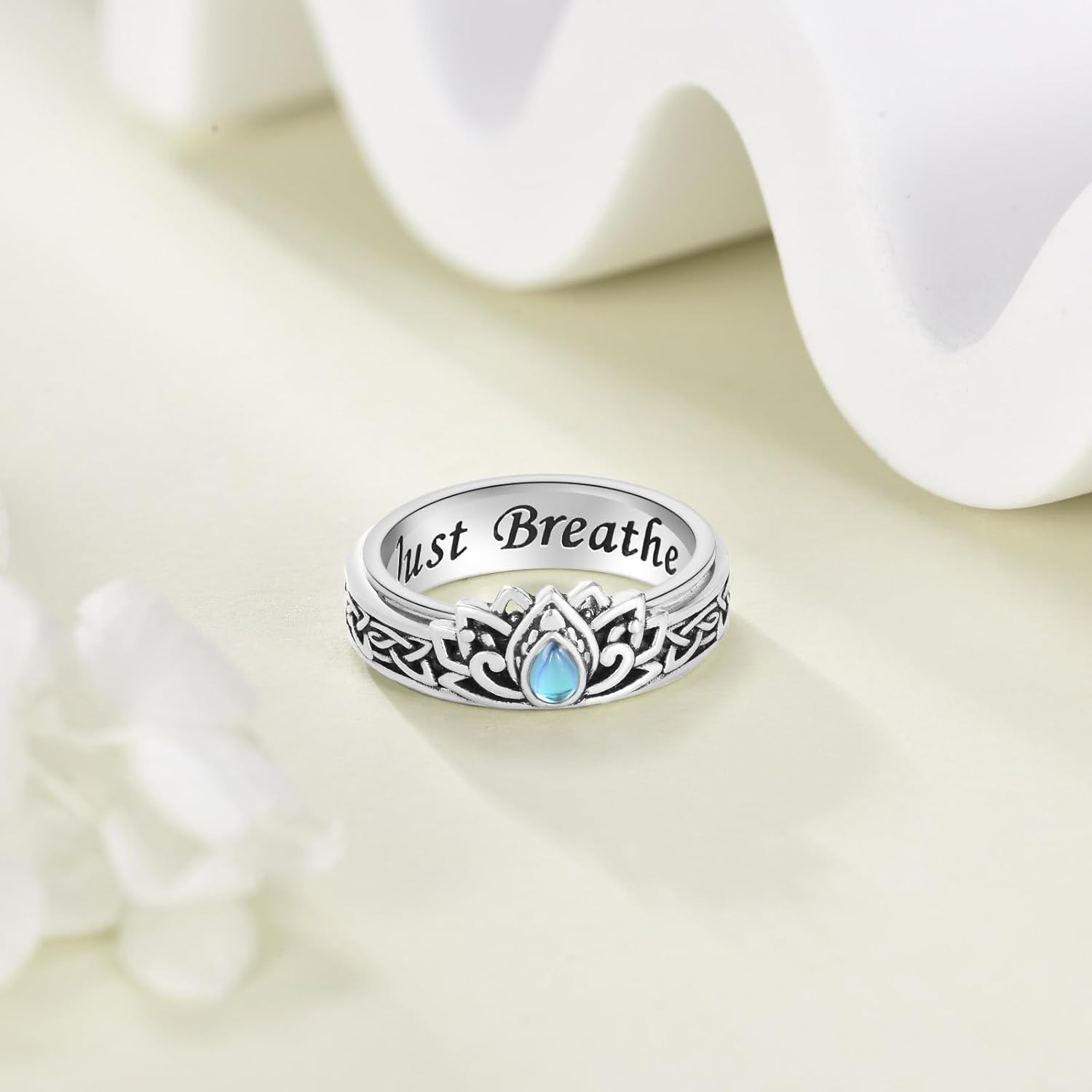 925 Sterling Silver Spinner Fidget Ring for Anxiety Stress Relieving Boredom ADHD Jewelry Birthday Gifts for Women Men - Image 4