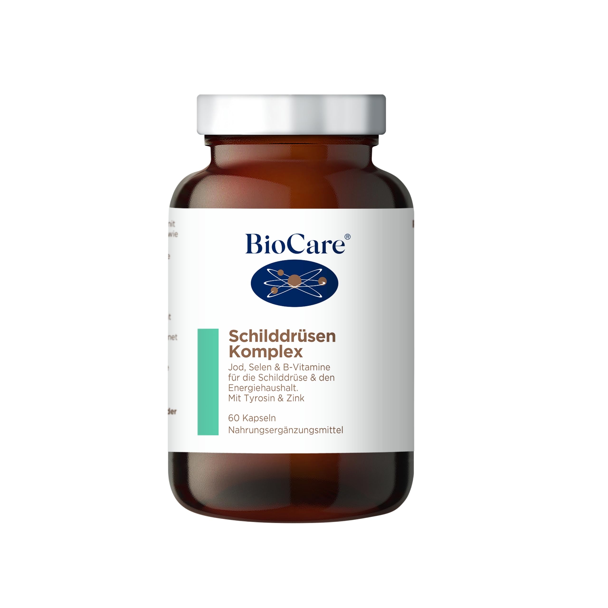 BioCare Thyroid Complex - Jod, Selen, Vitamine B2 & B3 für Schilddrüsenunterstützung und Energie - Mit Zink & Tyrosin- 60 Kapseln
