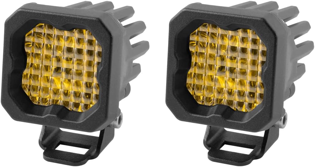 Diode Dynamics SSC1 Yellow Sport Standard LED Pod (pair), Wide w/Amber Backlight