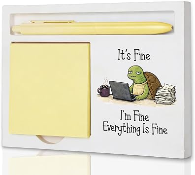 Encouraging Wooden Note Holder, Motivational Study Gift for Student, Fun & Supportive Desk Decor for Coworker, Uplifting Humor Desk Sign for Office, 16.5 x 12 x 1.5 cm, HFF60