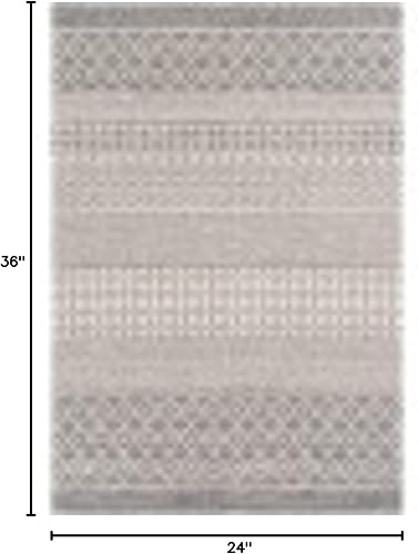 Miniatura 2 de Livabliss Tirian - Alfombra marroquí bohemia, 1 pies 10 pulgadas x 3 pies, color carbón