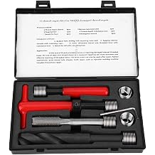 11Pcs Helicoil Thread Repair Kit, M16x2 Helicoil Kit with Toolbox, Stainless Steel Helical Threaded Inserts Repair Tool for Auto Parts, Air Separation Equipment, Radiators