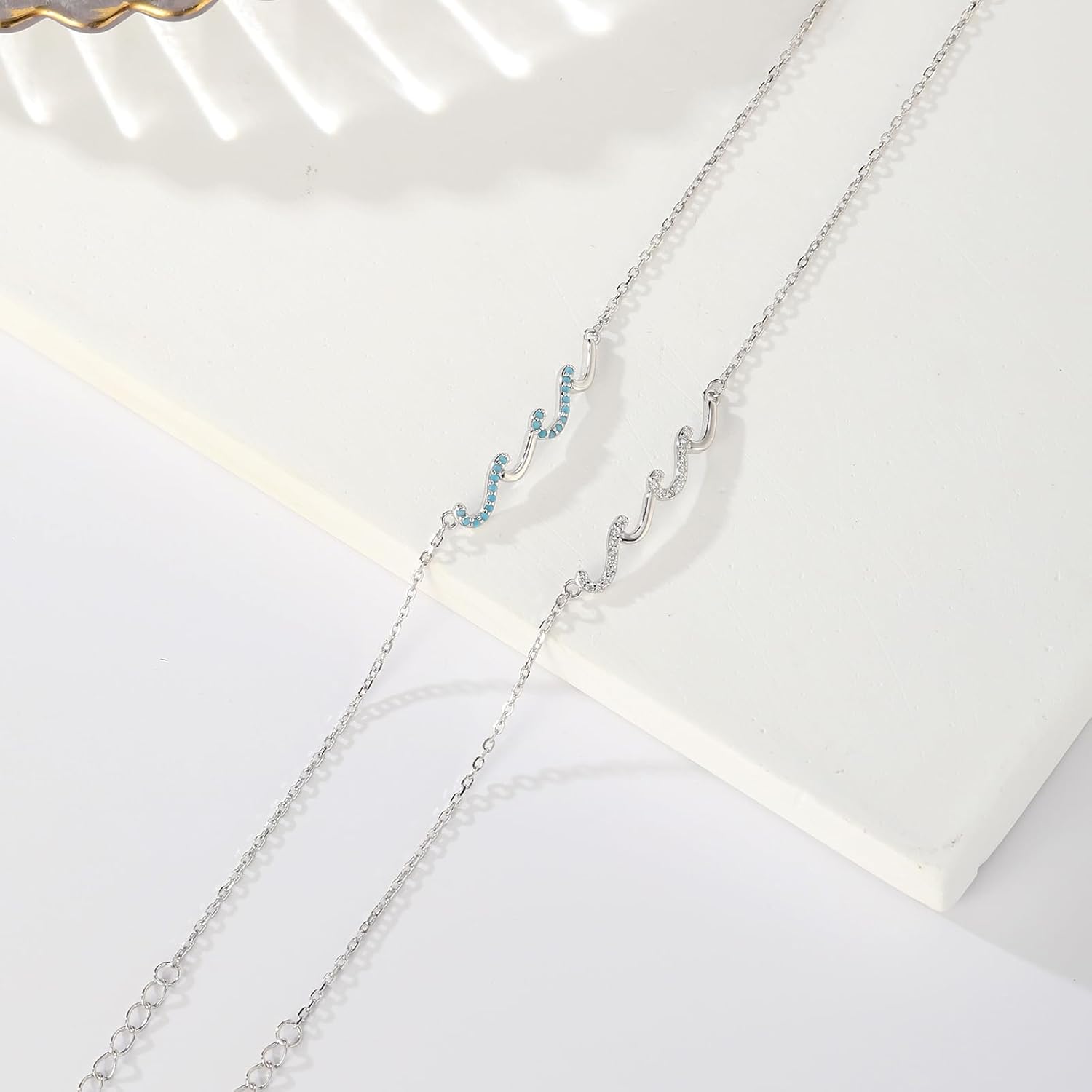 Valentines Day Gifts for Her,Best Friends Gifts for Women,Bestie Gifts for Woman, Friendship Bracelets,925 Sterling Silver Wave Bracelet Gift for Friends Birthday Gift Graduation,BFF Gift,Valentine's Day - Image 4