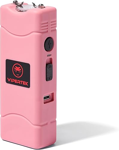 VIPERTEK VTS-881 - Micro arma paralizante 430000000 recargable con linterna de luz LED color rosa
