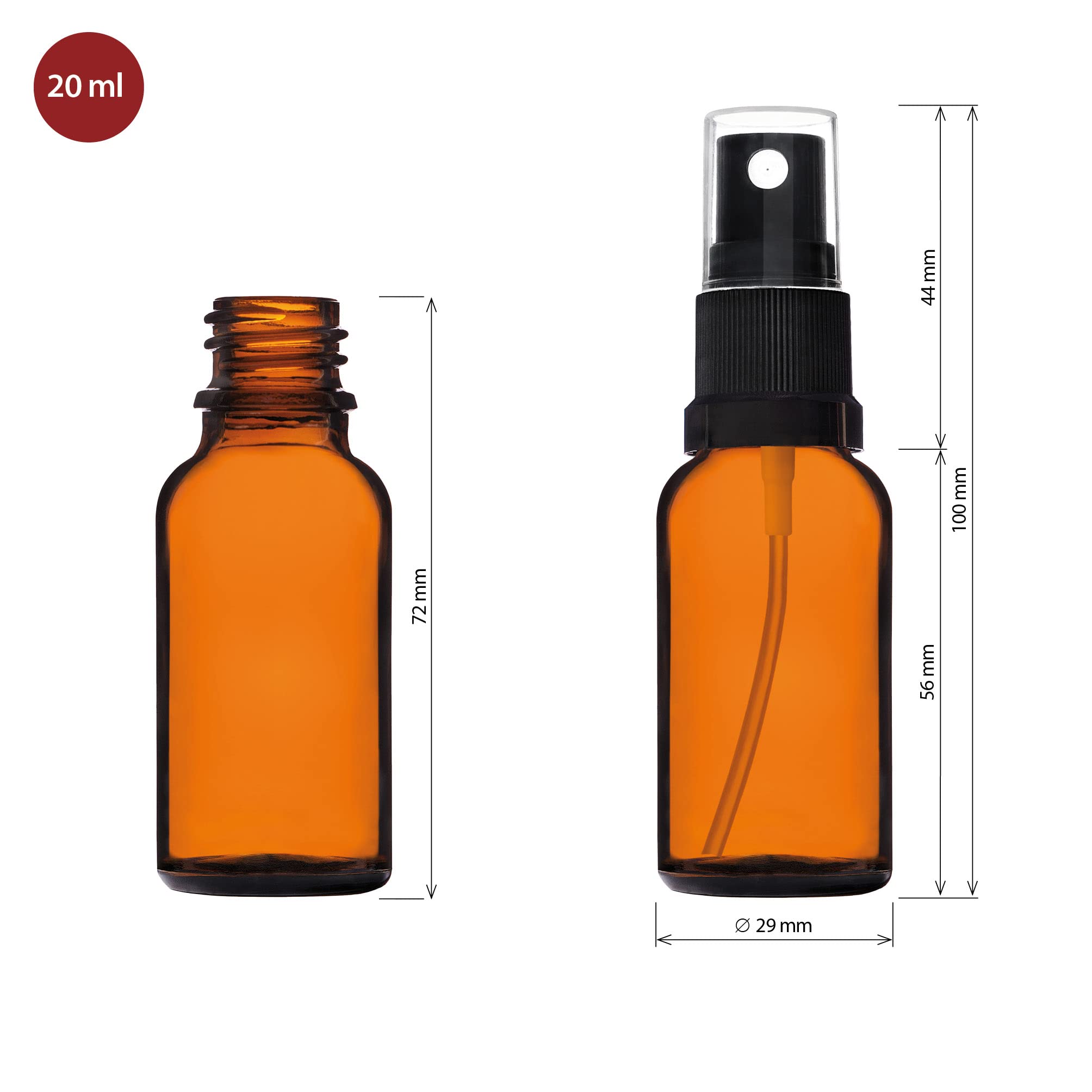Nevlers Set 24 Flaconi Spray In Vetro Ambrato Da 56,7g, Con Imbuto, Spazzola, Etichette E Pennarello, Ideali Per Oli Essenziali, Profumi E Viaggi - 2