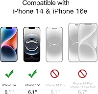 Vista 2 de JETech Screen Protector for iPhone 16e 2025, iPhone 14 6.1-Inch, Tempered Glass Film, 3-Pack