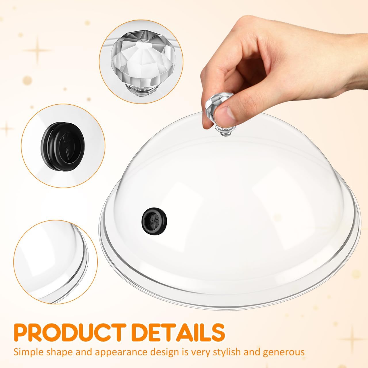 ABOOFAN 2 Pack Smoking Cloche Dome Cover Smoke Dome for Food Acrylic Pc Serving Dish Covers for Cakes Dessert Bread Western Cuisine 8.26 X 8.26 X 3.93 in