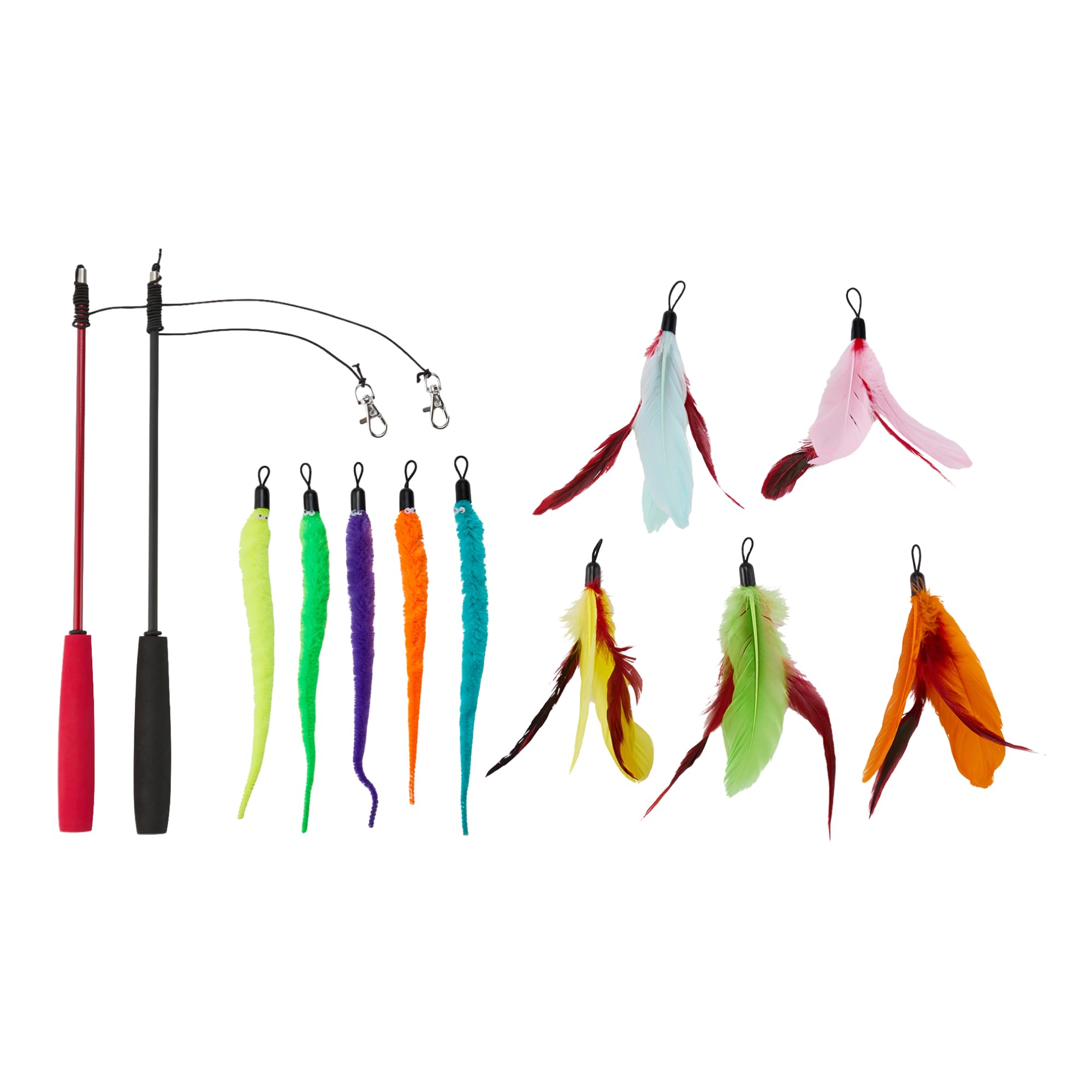 Amazon Basics Cat Feather Toy Kit with 2 Stick and 10 Refills (in 2 Styles) - 2