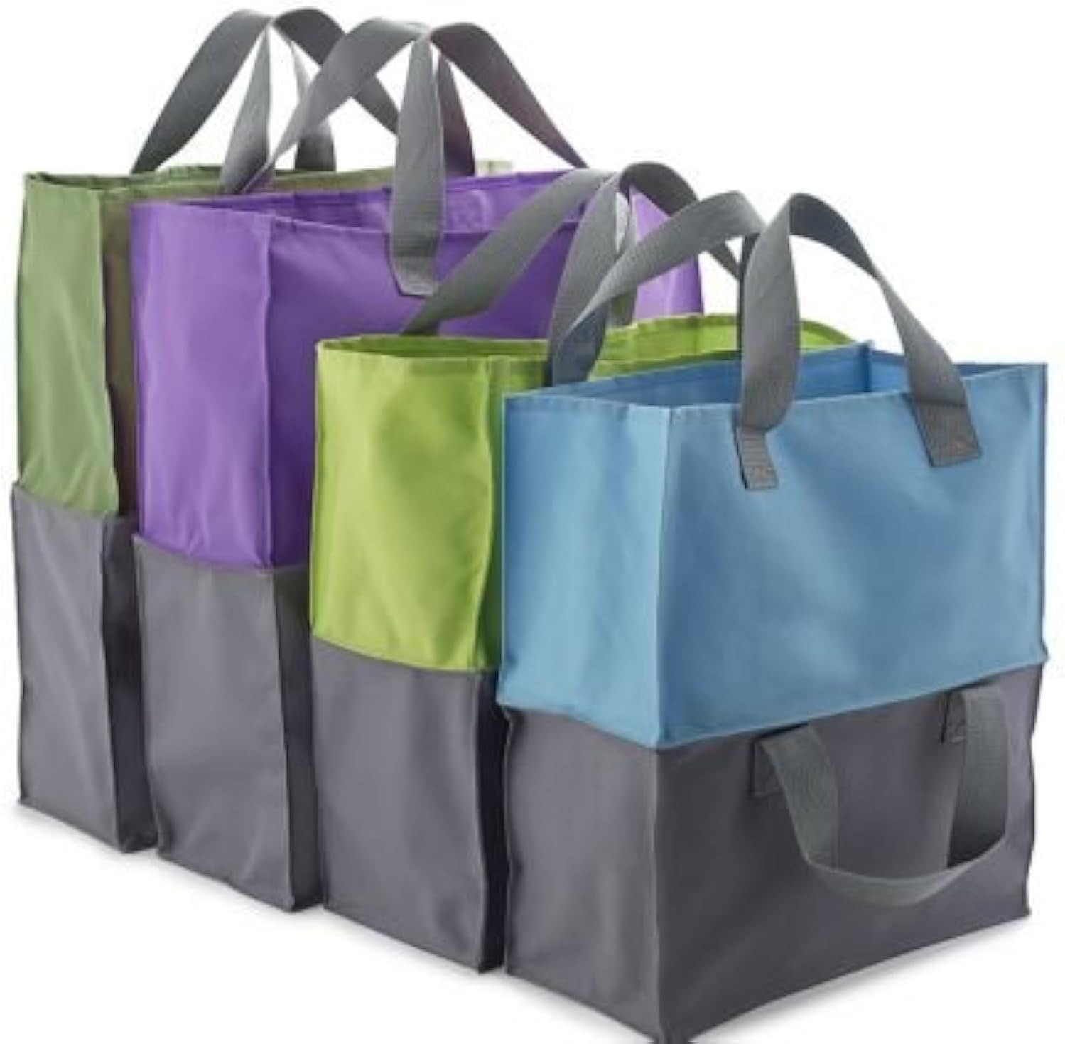2-in-1 Trolley Tote Set โ Expandable Shopping Bags 2 Small 2 Large Great For Food Shopping