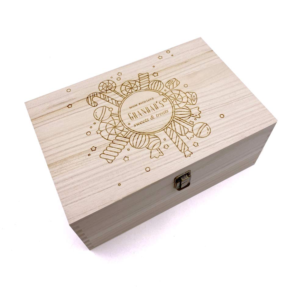 ukgiftstoreonline Personalised Sweets and Candy Large Wooden Box