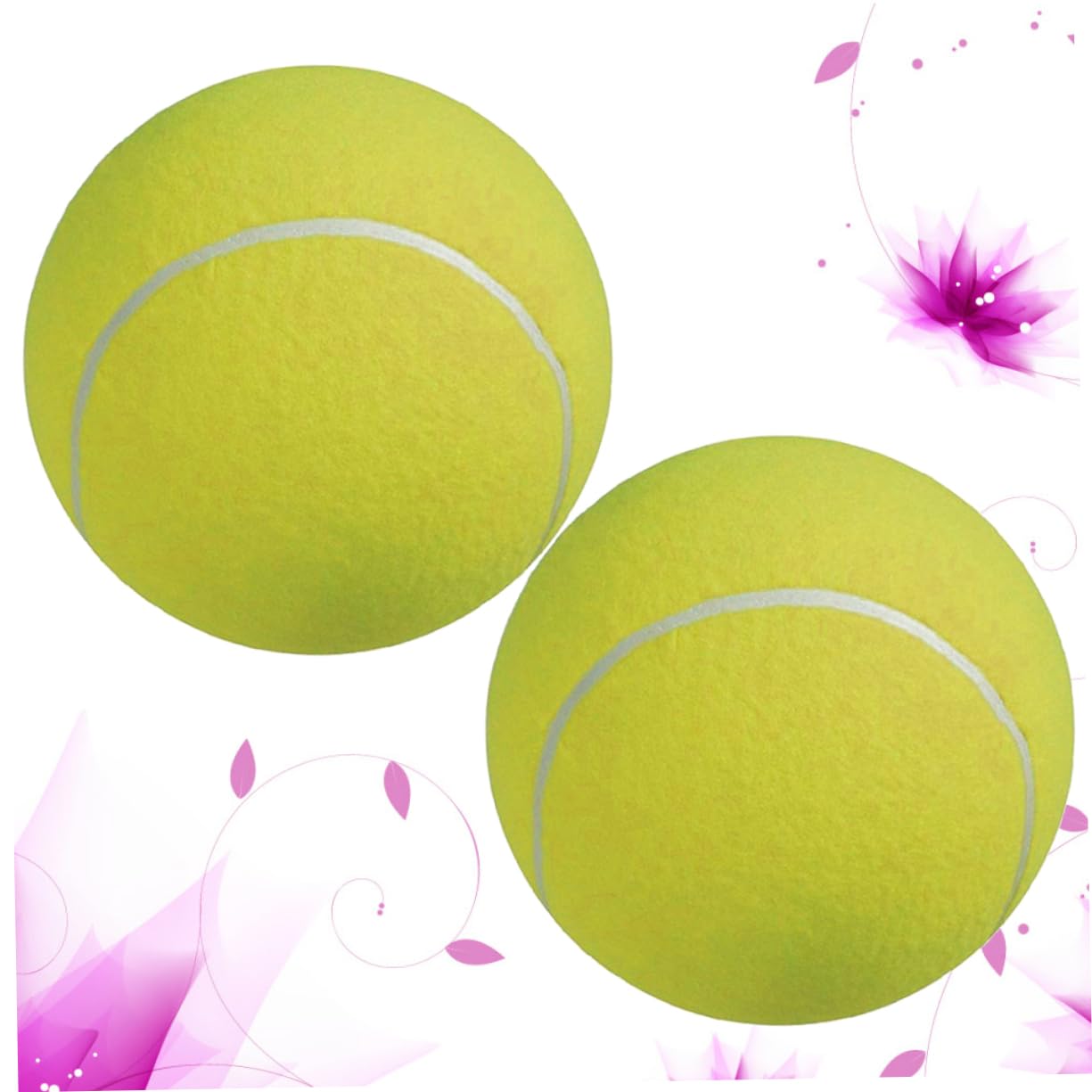 ifundom 2pezzi Palla da Tennis Gigante di Gonfiabile in Gomma con Superficie in Flanella Adatto per Gioco Esterno Giocattolo per Animali Domestici