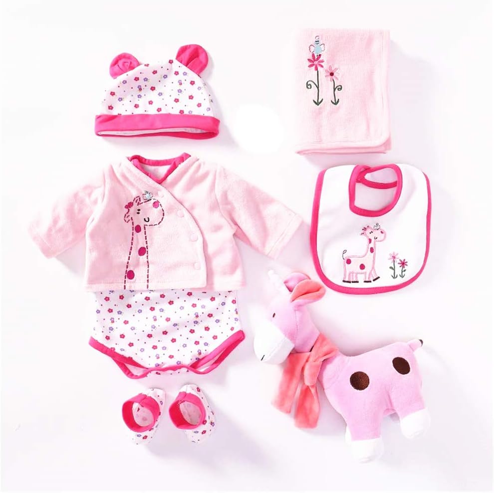 PedolltreeNPKDOLLS Reborn Baby Doll Girl Clothes 55 cm for 20-23 inch Reborn Dolls Clothing Outfit 7 Pieces Sets
