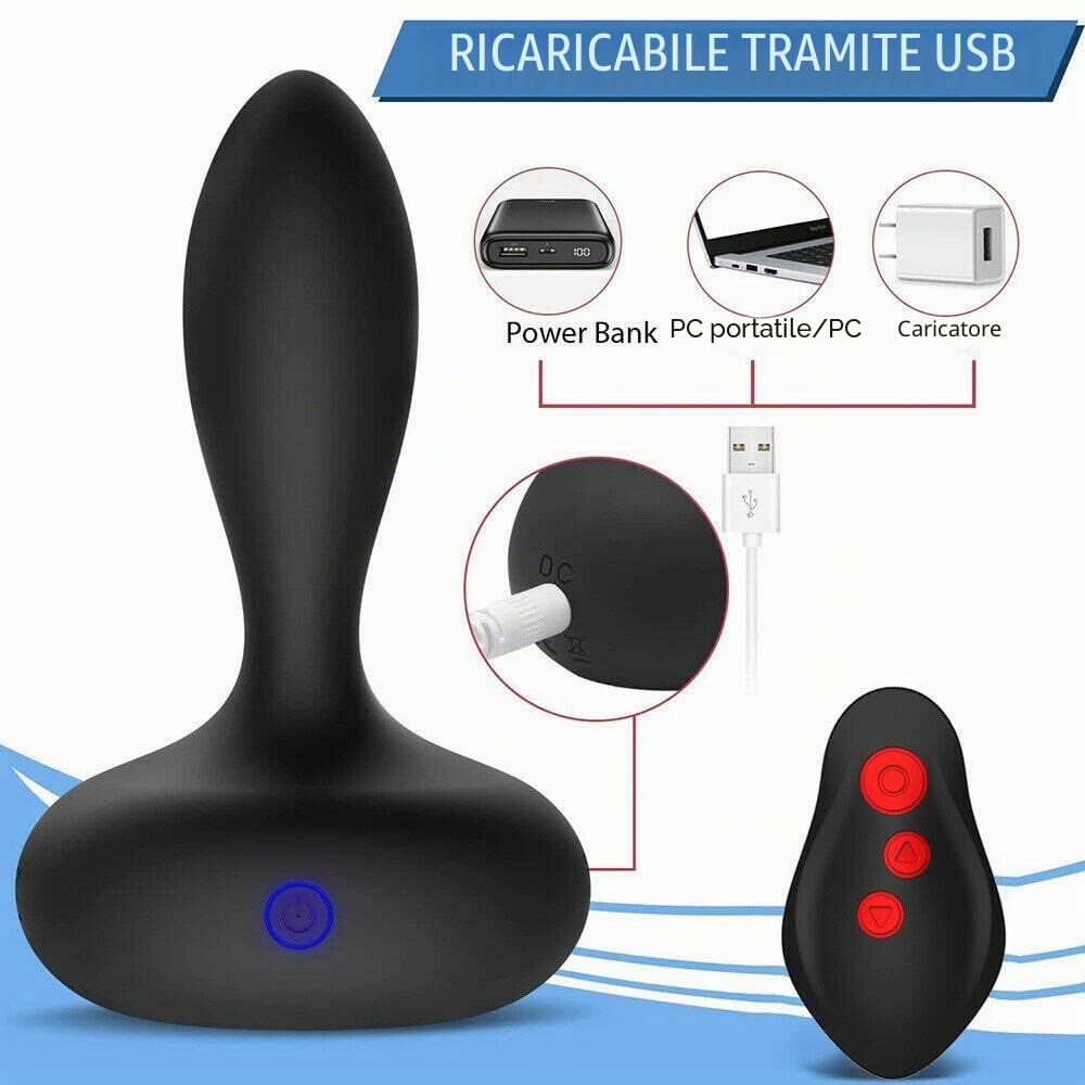 Plug anale Vibrante gonfiabile anale Butt Plug Vibratore Massaggiatore prostatico Stimolatore Vibrazioni multi-velocità Giocattoli impermeabili