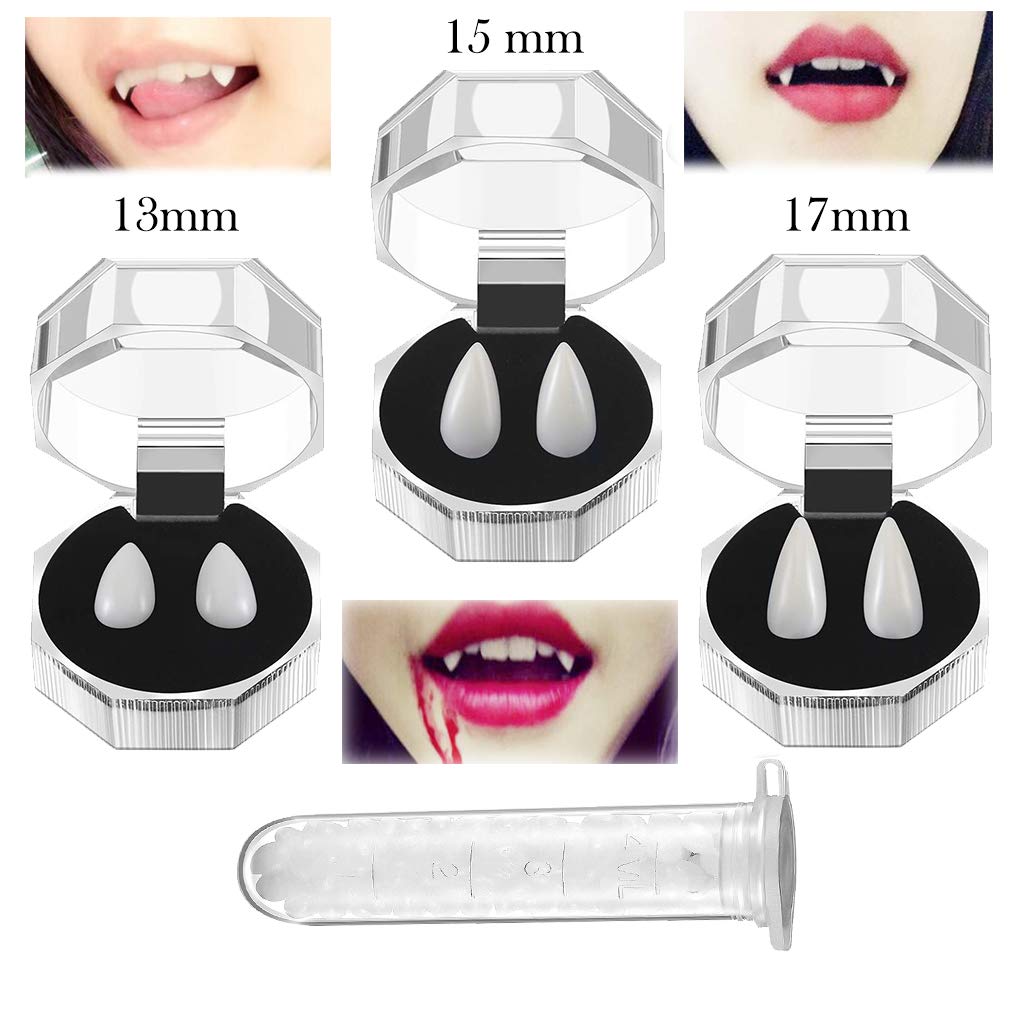 Buy Calidum 3 Sizes Vampire Fangs Teeth with 1 Tube Teeth Pellets