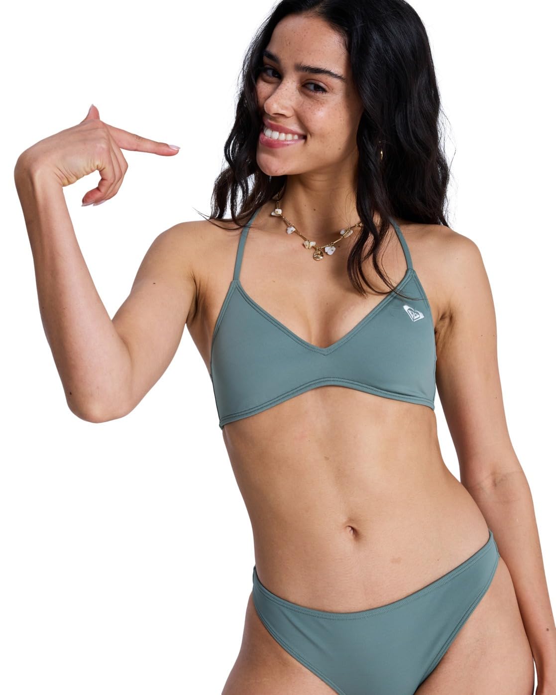Roxy Women's Vert Swimsuit Top Solid Essentials Athletic Tri