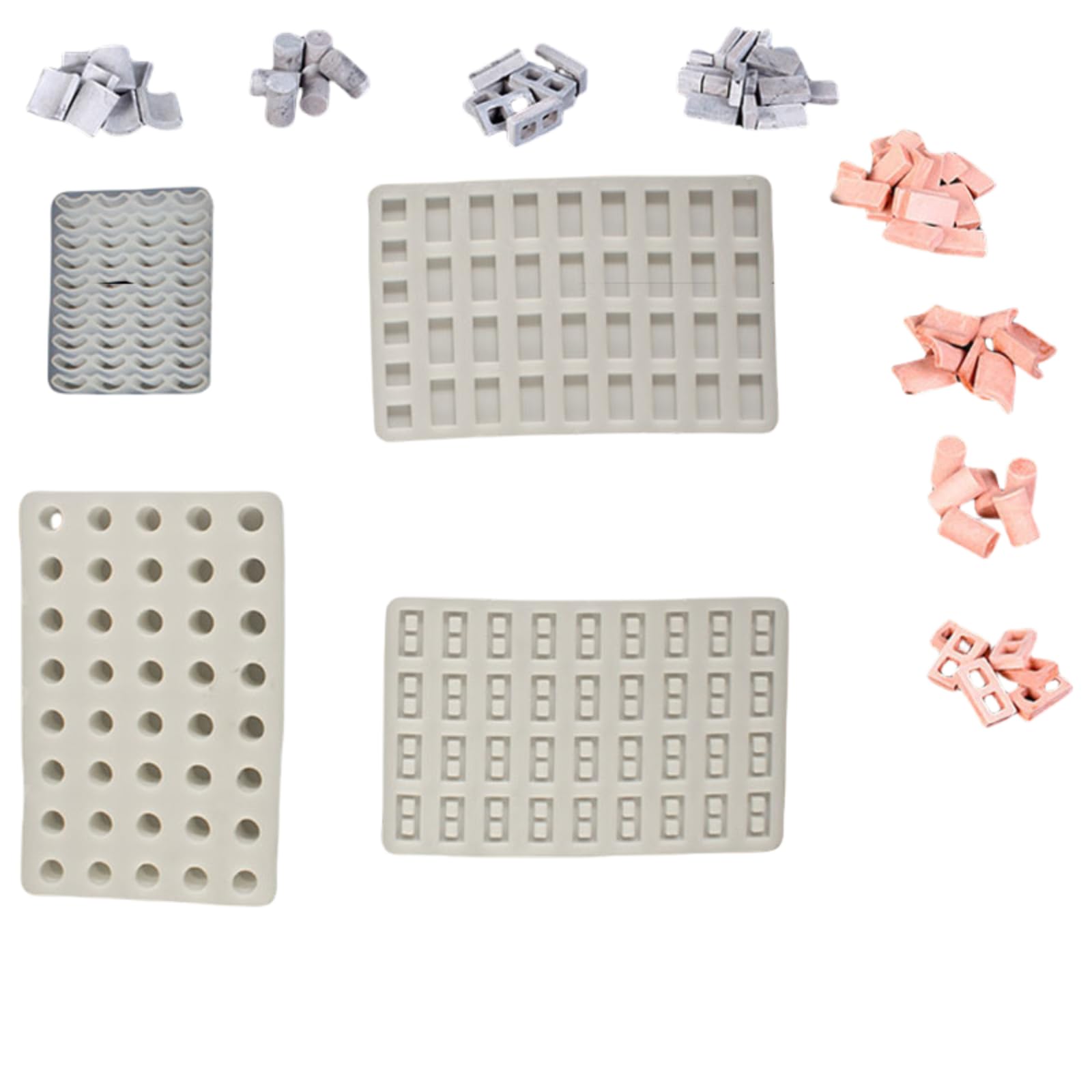 letsgetfun 4 Pcs Little Bricks Silicone Mould Miniatures Mini Building Blocks Hand Mould Dollhouse Mini Bricks Mold DIY Mould Making Tools