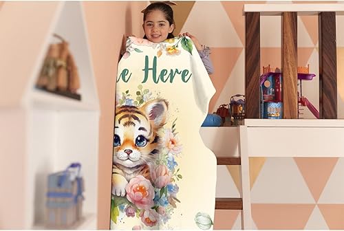 Miniatura 129 de Manta personalizada con diseño de jirafa y elefante, manta de franela suave, acogedora y ligera con nombre para sofá, cama, sofá, regalo, unisex