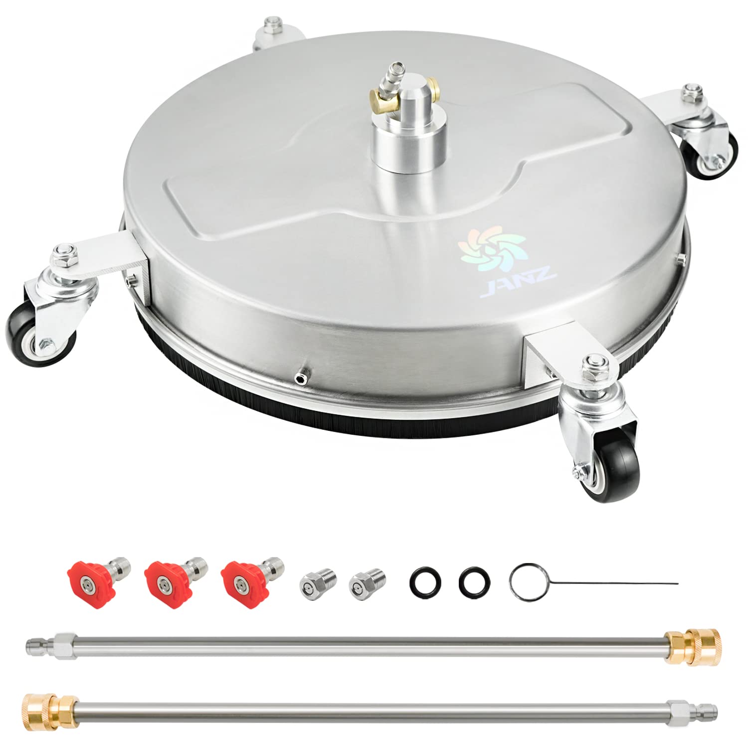 janz 17" Pressure Washer Surface Cleaner with 4 Wheels, 1/4" Quick Plug