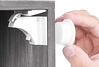 12-Pack Child Safety Magnetic Cabinet Locks for Cabinets and Drawers. Baby Proof Lock No Drilling or Tools Required. Easy Installation Childproof Latches(12 Locks+2 Keys+1 Installation Aid)