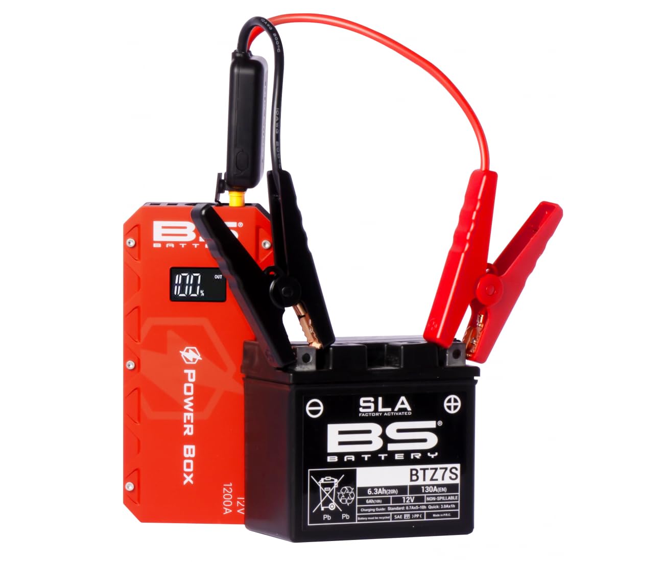 Compatible avec/Remplacement pour Booster de batterie BS BATTERY Power Box PB-02 avec chargeur USB / 700559