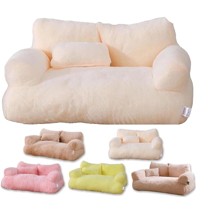 Calming Pet Sofa,Calming Dog Bed Fluffy Plush Pet Sofa, Dog Bed for Small Medium Large Dogs