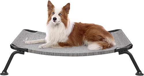 Miniatura 26 de Veehoo Cama Elevada para Perros para Exteriores, Camas Elevadas Impermeables y Refrescantes para Perros Grandes, Hamaca Curvada Fuera del Suelo para