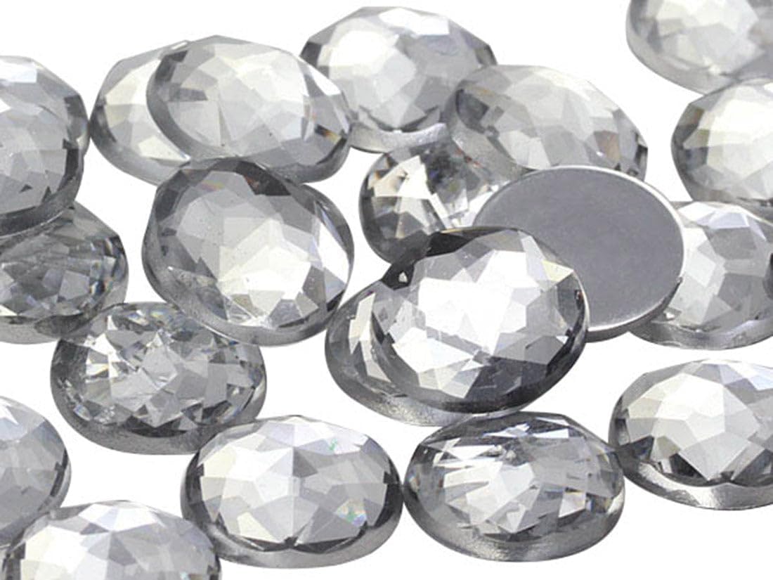 15mm Flat Back Round Acrylic Rhinestones Plastic Gems for Jewelry Making Costume Jewels Cosplay Embelishments - 40 Pieces (Crystal Clear A01)